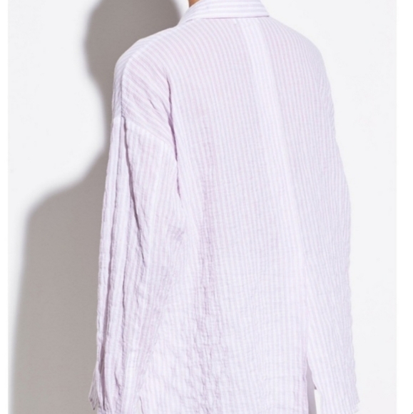 Cotton Blend Patch Chest Pocket Long Sleeves Top - Picture 6 of 9